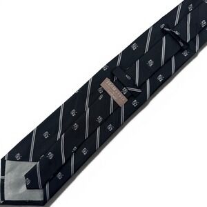 Oobe Chick-fil-A TeamStyle Mens 100% Silk Tie Black/Silver Logo All Over Print